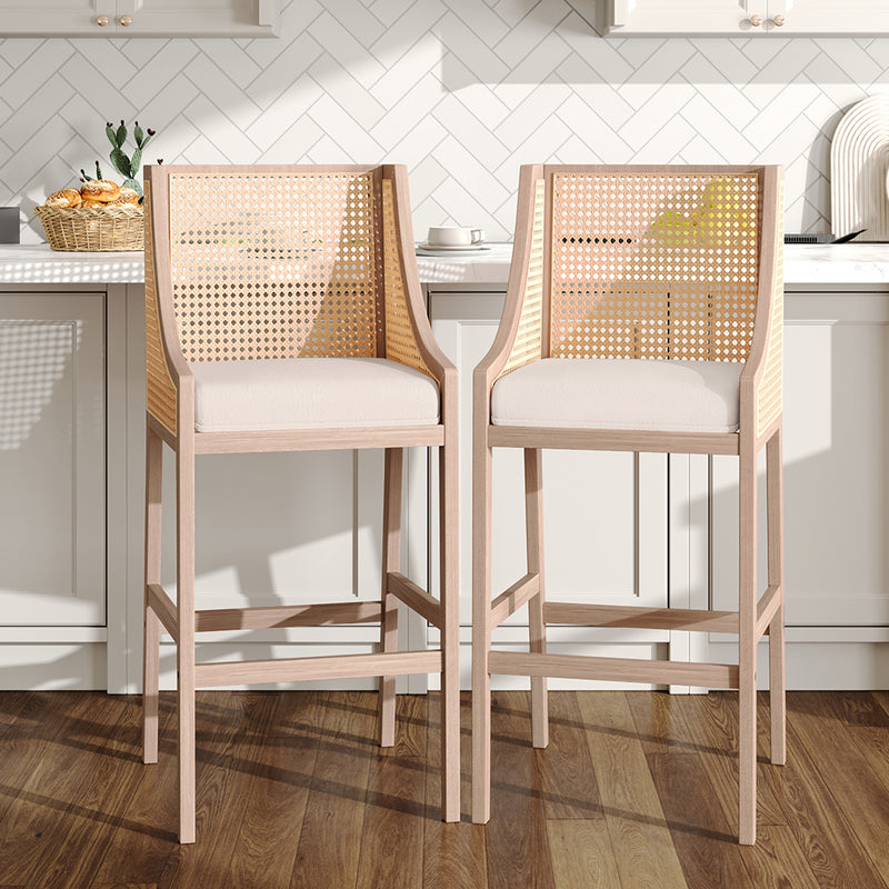 Livingandhome Set of 2 Wooden Frame Bar Stools