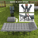 Outsunny Camping Bed For Adults With Mattress Folding Cot Light Grey