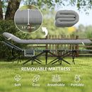 Outsunny Camping Bed For Adults With Mattress Folding Cot Light Grey