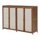 Livingandhome Bamboo Shoe Storage Cabinet with Doors