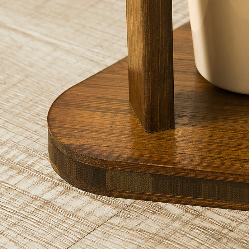 Livingandhome Wooden Coat Rack Stand with 3 Shelves for Entryway