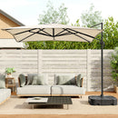 Large Square Canopy Rotating Outdoor Cantilever Parasol With Base