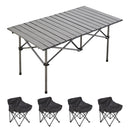 Breeins 95cm or 120cm Portable Folding Camping Table with 4 or 6 Chairs