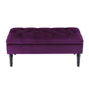Livingandhome Purple Velvet Upholstered Storage Bench