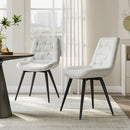Livingandhome Teddy Fabric Dining Chair with Metal Legs