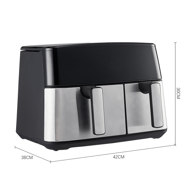 Livingandhome 6.5L+3.5L Touch Screen Dual Basket Air Fryer