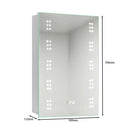 Livingandhome Wall Mount LED Mirror Cabinet with Demister Pad for Bathroom