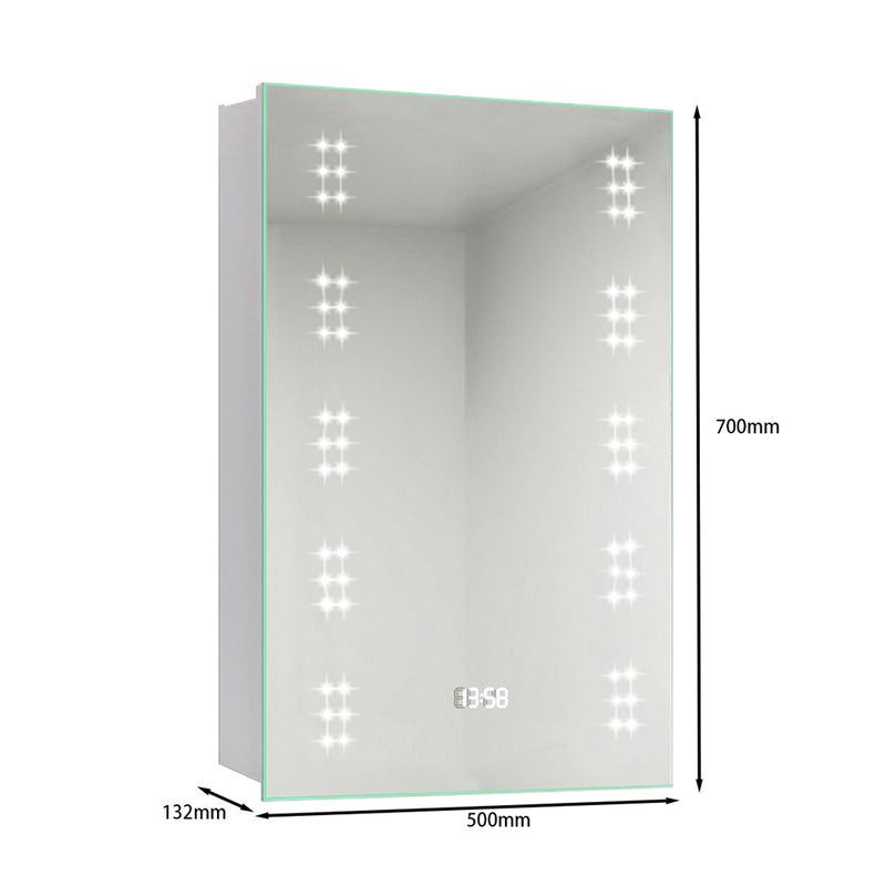 Livingandhome Wall Mount LED Mirror Cabinet with Demister Pad for Bathroom
