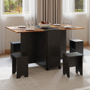 Livingandhome Folding Dining Table Set with 4 Stools
