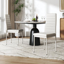 Livingandhome Set of 2 Modern Faux Leather Armless High Back Dining Chairs