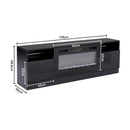 Recessed Electric Fireplace TV Stand with Closed Storage