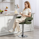 HOMCOM Adjustable Height Barstool Steel Pole PU Leather, Green