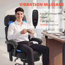 HOMCOM Vibration Massage Office Chair W/ Heat Reclining Function, Black
