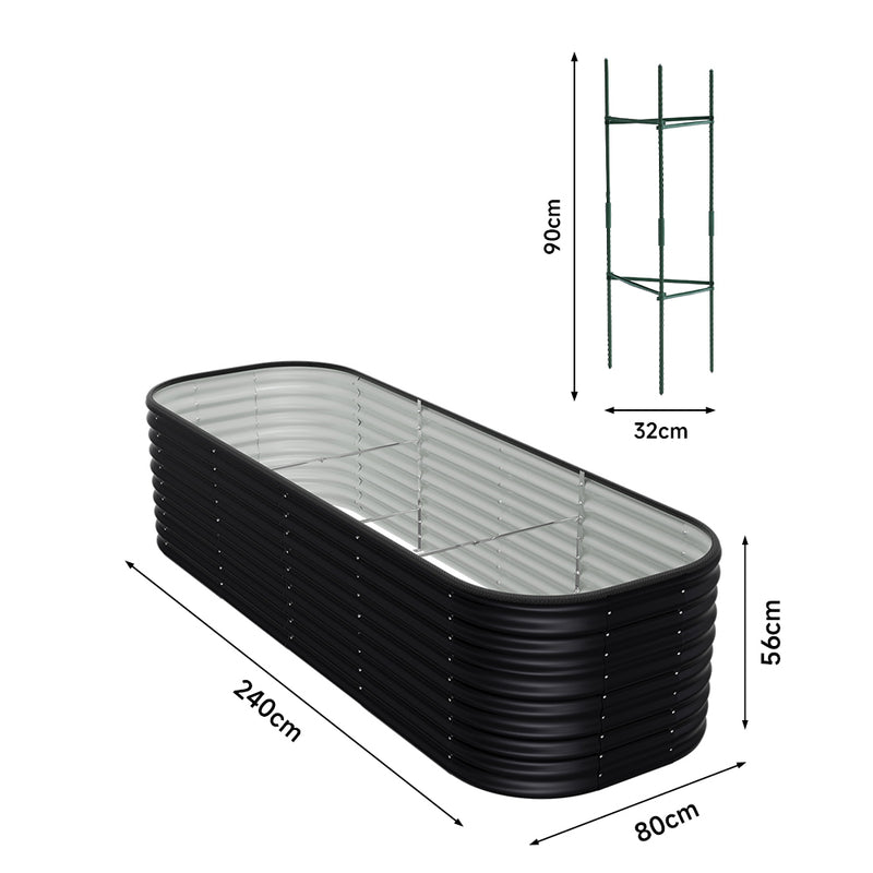 Garden Sanctuary Oval-Shaped Galvanized Steel Raised Garden Bed