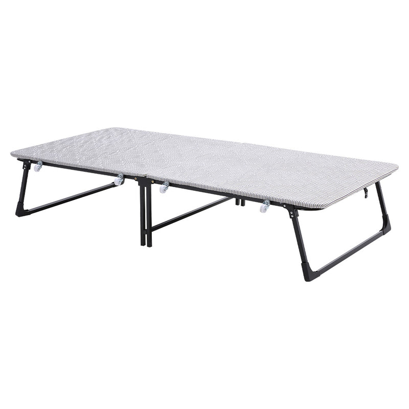 Livingandhome Steel Frame Folding Rollaway Bed with 4 Wheels
