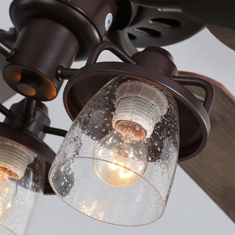 Cottonfy UK Crystalline 5-Blade Ceiling Chandelier Light with Pull Chain