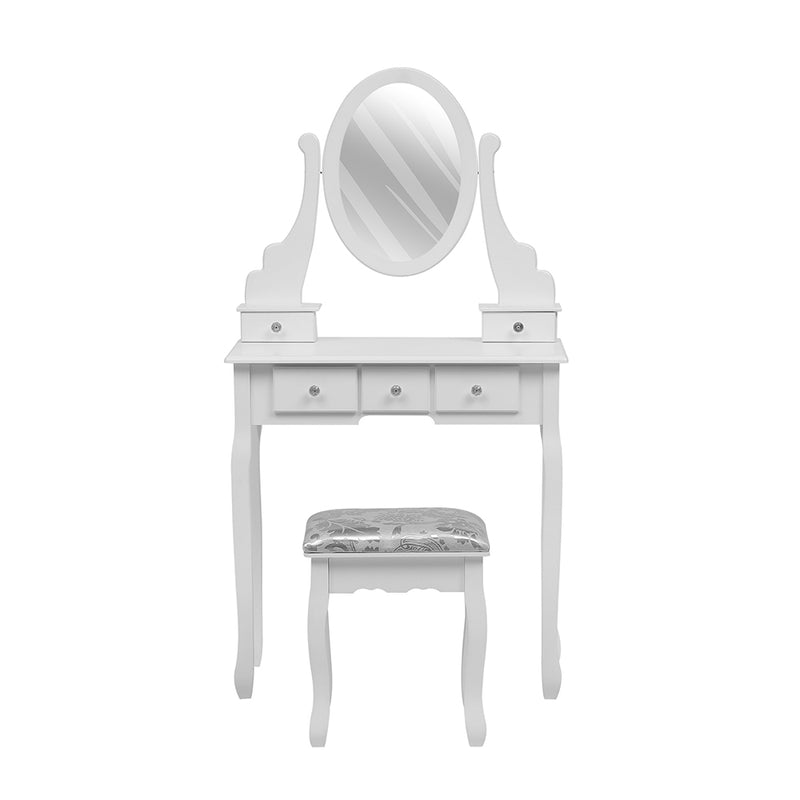 Livingandhome Stylish MDF Makeup Vanity Desk with Stool