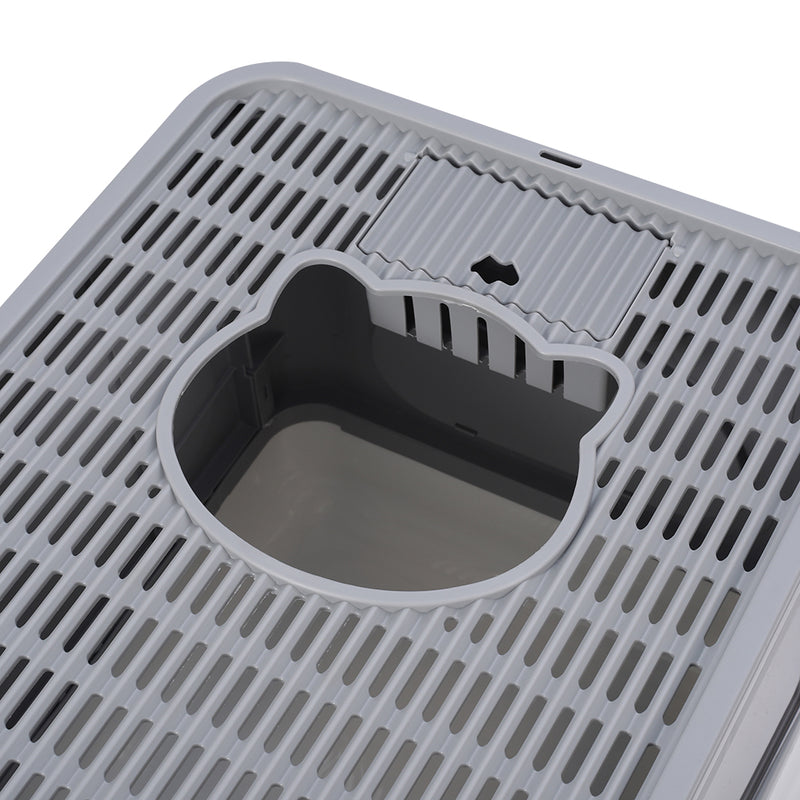 LivingandhomeEnclosed Folding Plastic Cat Litter Box with Scoop