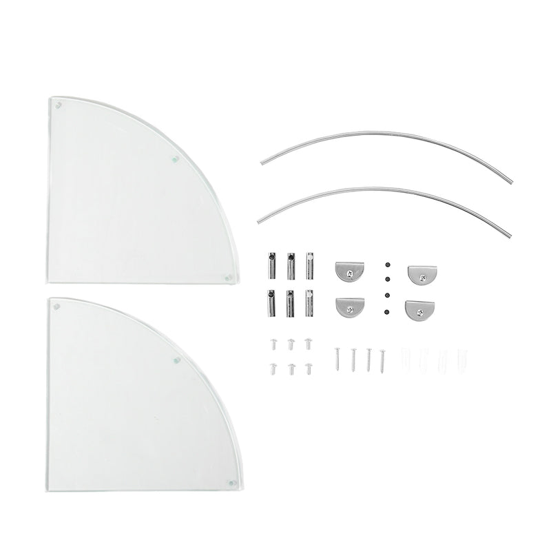 Lifeideas Tempered Glass Wall Shelf 1-Tier Set