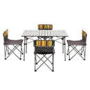 Breeins 7 Piece Folding Camping Table and Chairs Set Portable with Carrying Bag