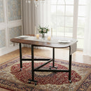 Livingandhome Mobile Drop Leaf Table with Storage Wheels