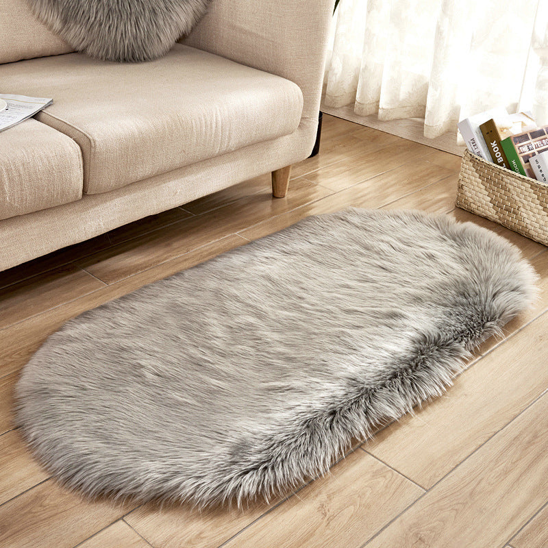 Lifeideas Oval Super Soft Shaggy Area Rug Grey