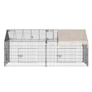 PawHut Small Animal Cage with Cover, C&C Cage for Rabbit, Guinea Pig, Beige