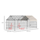 PawHut Small Animal Cage with Cover, C&C Cage for Rabbit, Guinea Pig, Beige