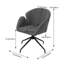 Livingandhome Modern Linen Upholstered Swivel Chair