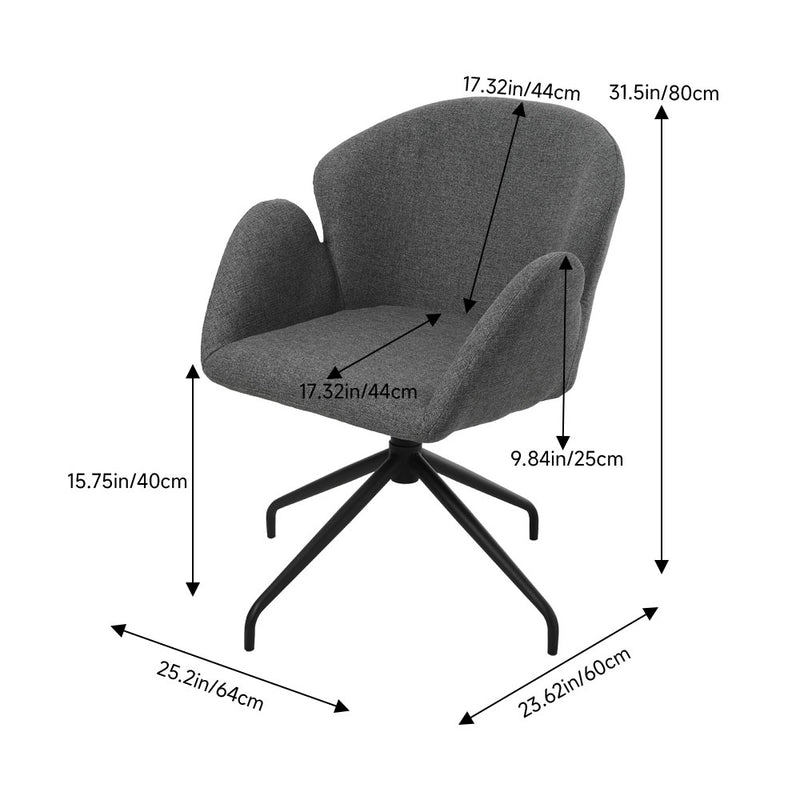 Livingandhome Modern Linen Upholstered Swivel Chair