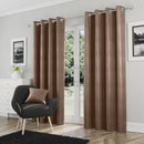 Enhanced Living Goodwood Bronze Thermal, Energy Saving, Dimout Eyelet Curtains with Wave Pattern - Pair