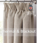 Chenille Blackout Taped Curtains Cream