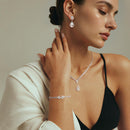 3Pcs Necklace Teardrop Dangle Earrings Bracelet Jewelry Set