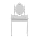 Livingandhome Dressing Table Set with Oval Mirror and Storage