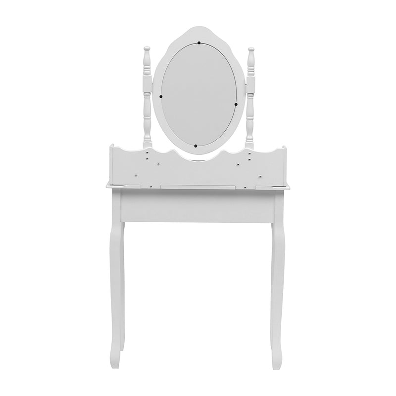 Livingandhome Dressing Table Set with Oval Mirror and Storage