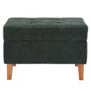 Livingandhome Chenille Storage Bench with Rubberwood Legs