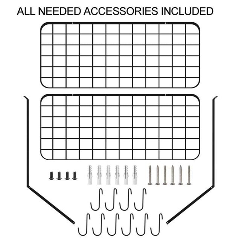 Lifeideas Wall-Mounted 2 Tiers Pan Rack Pot Holders Storage with 10 Hooks Black