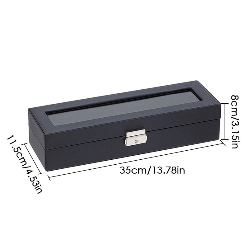 Sheonly Elegant Faux Leather Watch Display Case with 6 Slots