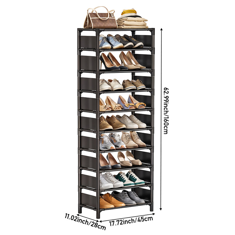 Lifeideas 10-Level Steel and Fabric Shoe Rack