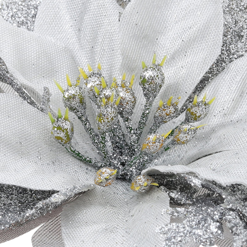 Lifeideas 24-Piece Artificial Poinsettia Christmas Tree Flowers Festive Xmas Ornaments