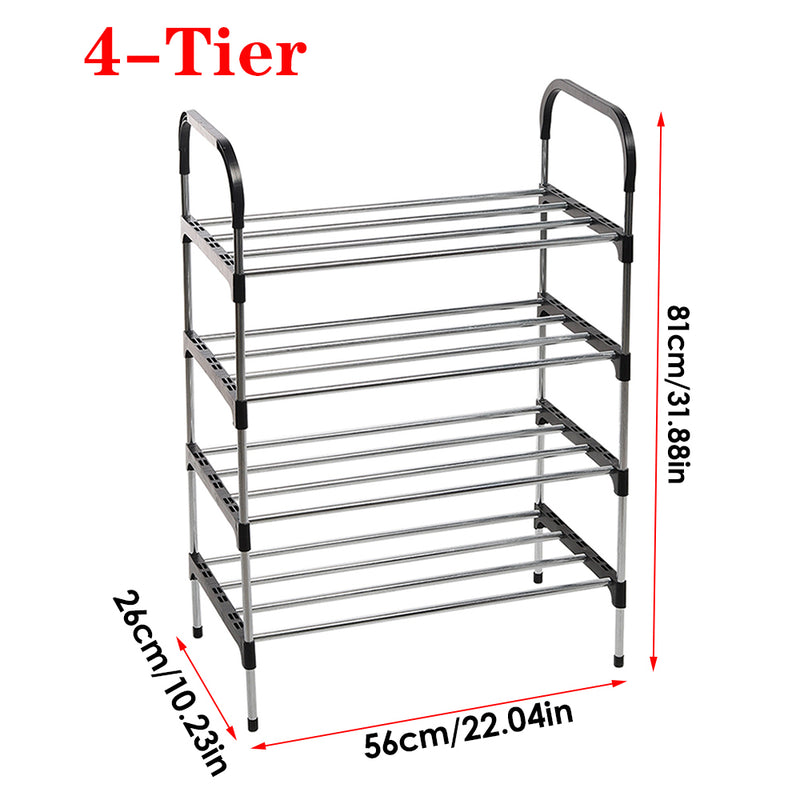 Livingandhome 4-Tier Stackable Shoe Rack Organizer