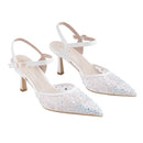 Elegant Slingback Stiletto Heels - White