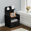 Livingandhome Wooden 1-Drawer Bedside Table Nightstand with a Shelf