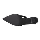 Slingback Pointed Closed Toe Heels Slingback Loafers - Black