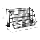Lifeideas Black Steel Spice Rack with 3 Tiers