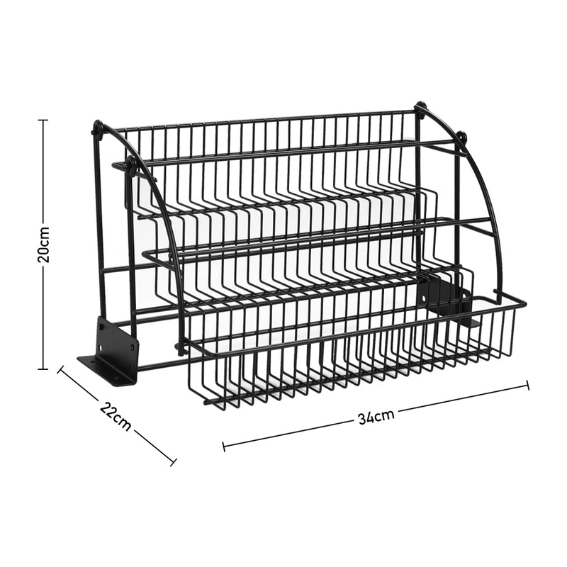 Lifeideas Black Steel Spice Rack with 3 Tiers