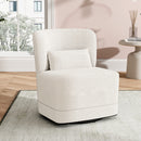 Livingandhome Upholstered Teddy Fur Swivel Chair