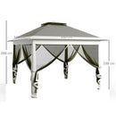 Outsunny Pop Up Gazebo Height Adjustable Canopy Tent w/ Carrying Bag, Dark Grey