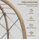 Outsunny Rattan Garden Egg Chair With Thickened Cushion, Headrest, Grey