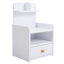 Livingandhome Wooden 1-Drawer Bedside Table Nightstand with a Shelf